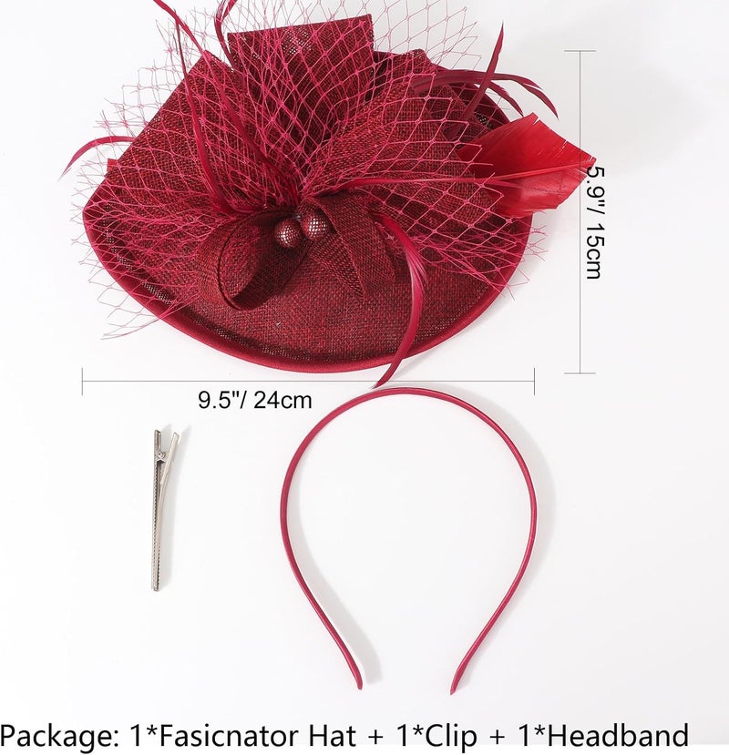 DRESHOW Fascinators Hat Feather Headband Women's Fascinators Tea Party Headwear with Clip Flower Head Band for Girls & Women - Image 3